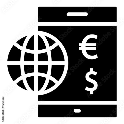 Icon of mobile investment, editable vector