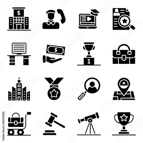 Finance and Ecommerce Solid Icons 