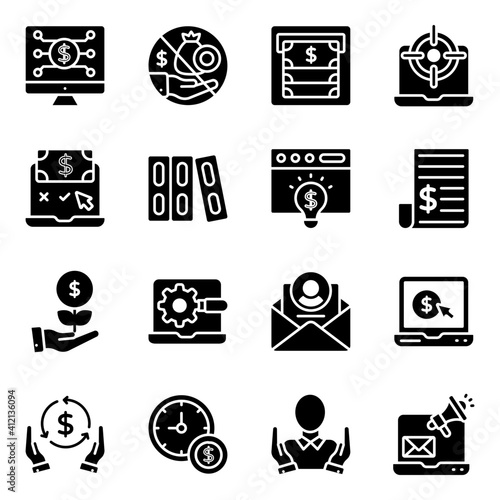 Pack of Fintech Solid Icons