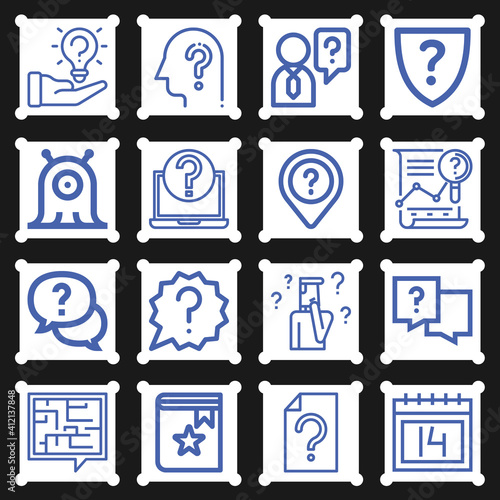 16 pack of unknown  lineal web icons set