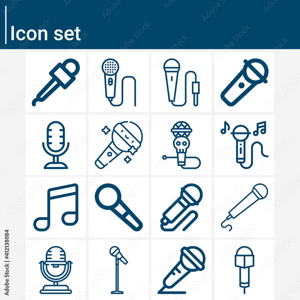 Simple set of vocal related lineal icons. Simple set of vocal related lineal icons.