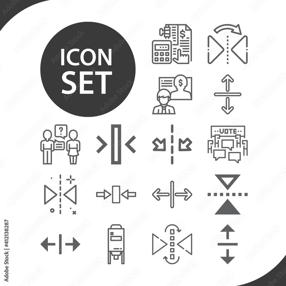 Simple set of deliberate related lineal icons. Simple set of deliberate related lineal icons.