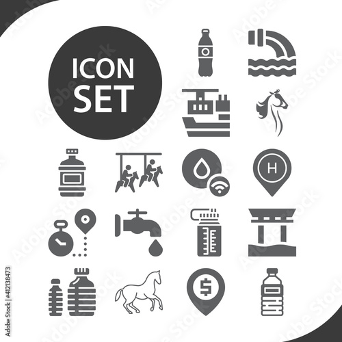 Simple set of bay related filled icons.