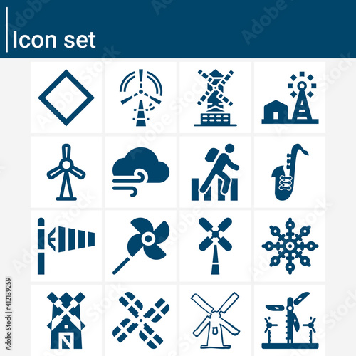 Simple set of winding related filled icons.