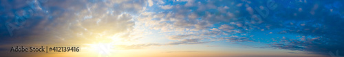  Panorama sunrise sky and cloud at morning background image . Panorama sky and cloud.
