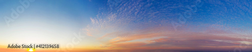 Fototapeta Naklejka Na Ścianę i Meble -   Panorama sunrise sky and cloud at morning background image . Panorama sky and cloud.