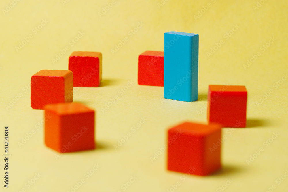 colors and shapes. blue shape among red shapes. be different colors and shapes. blue shape among red shapes. be different