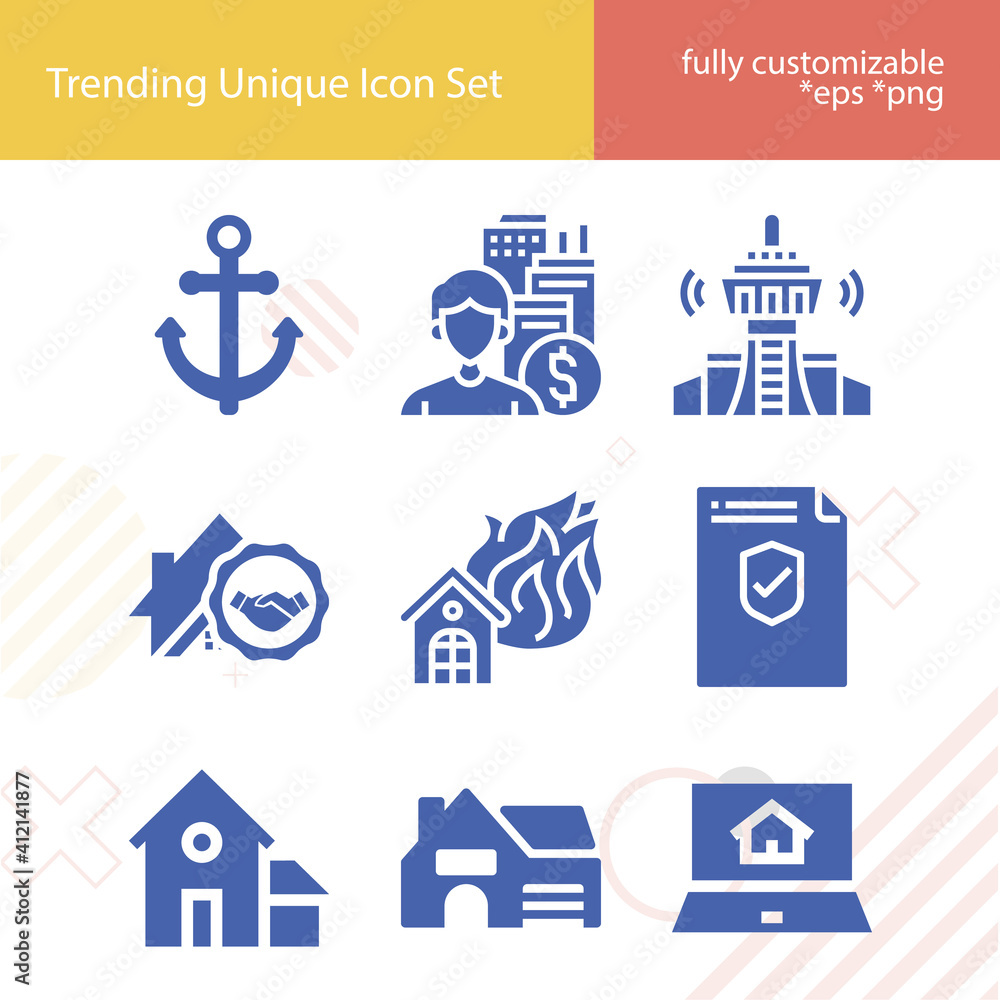 Simple set of tenants related filled icons. Simple set of tenants related filled icons.