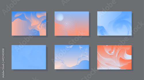 Modern abstract covers set  Modern colorful wave liquid flow poster. Cool gradient shapes composition  vector covers design.