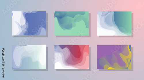 Modern abstract covers set, Modern colorful wave liquid flow poster. Cool gradient shapes composition, vector covers design.