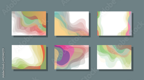 Modern abstract covers set, Modern colorful wave liquid flow poster. Cool gradient shapes composition, vector covers design. © mechkalo