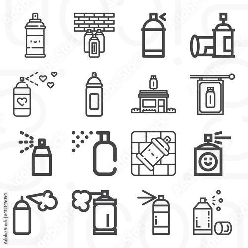 16 pack of graffiti  lineal web icons set
