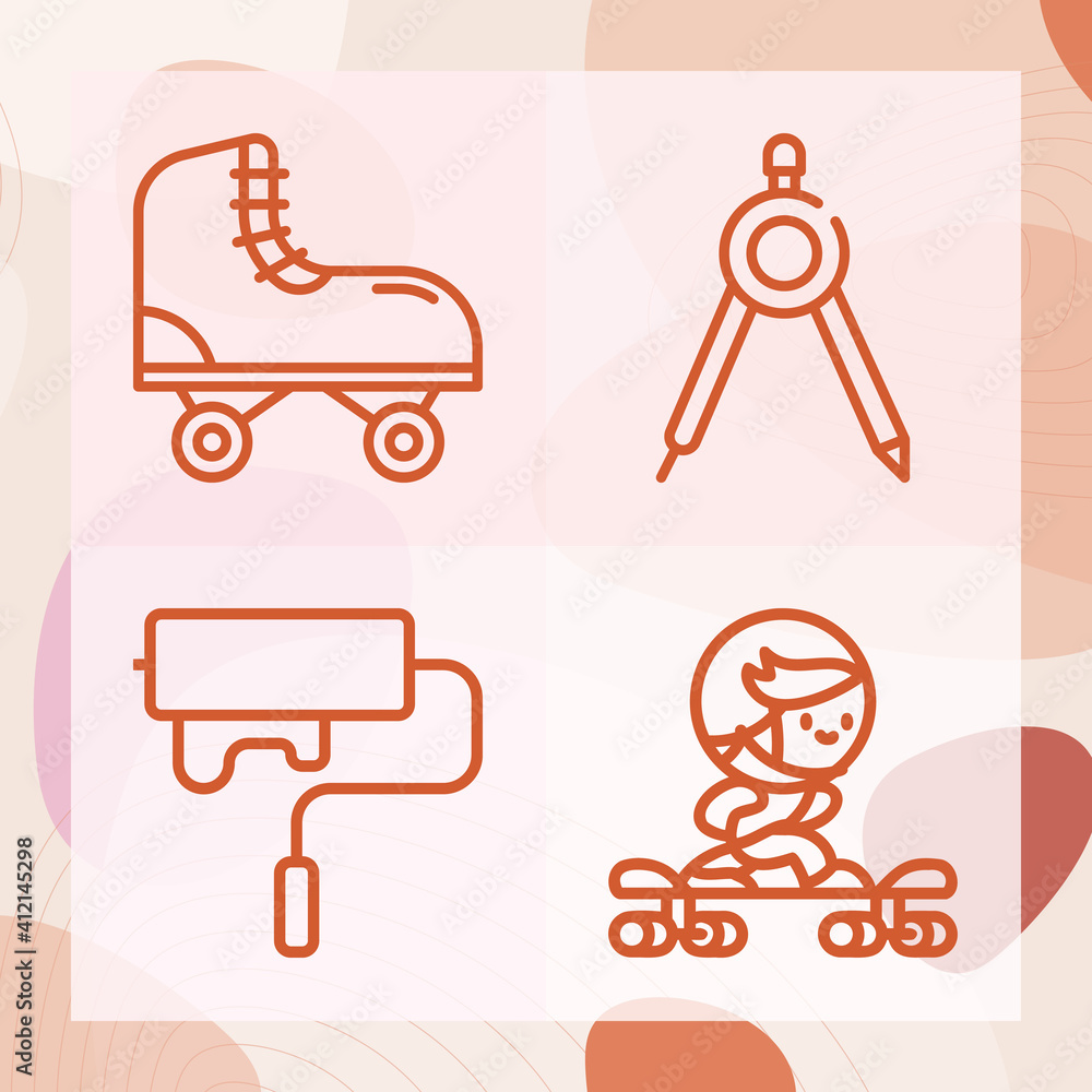 Simple set of bearings related lineal icons Simple set of bearings related lineal icons