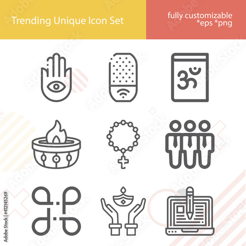 Simple set of faithful related lineal icons.