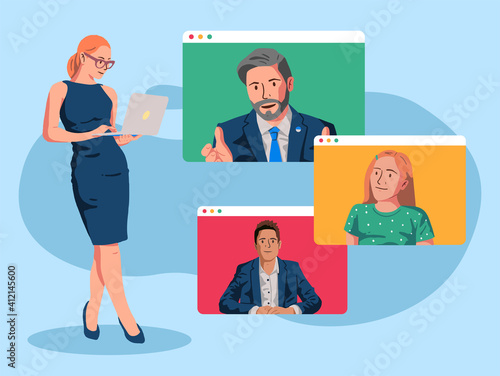 Online Meeting Vector Illustration 4