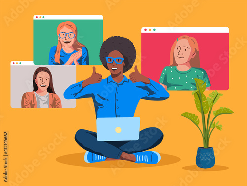 Online Meeting Vector Illustration 5