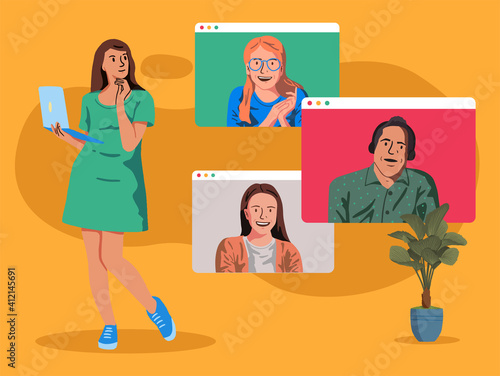Online Meeting Vector Illustration 6