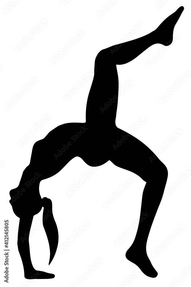 Vector Silhouette female figure pose for fitness Vector Silhouette female figure pose for fitness