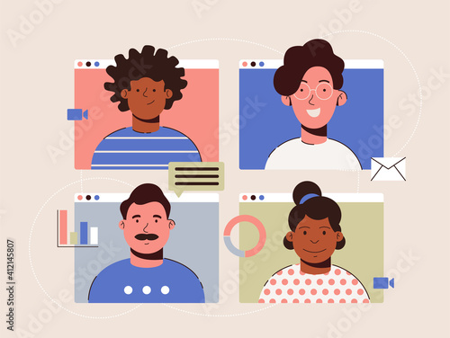 Online Meeting Vector Illustration 9