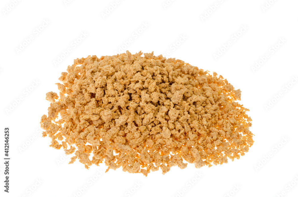 Raw dehydrated soy meat isolated on white background Raw dehydrated soy meat isolated on white background