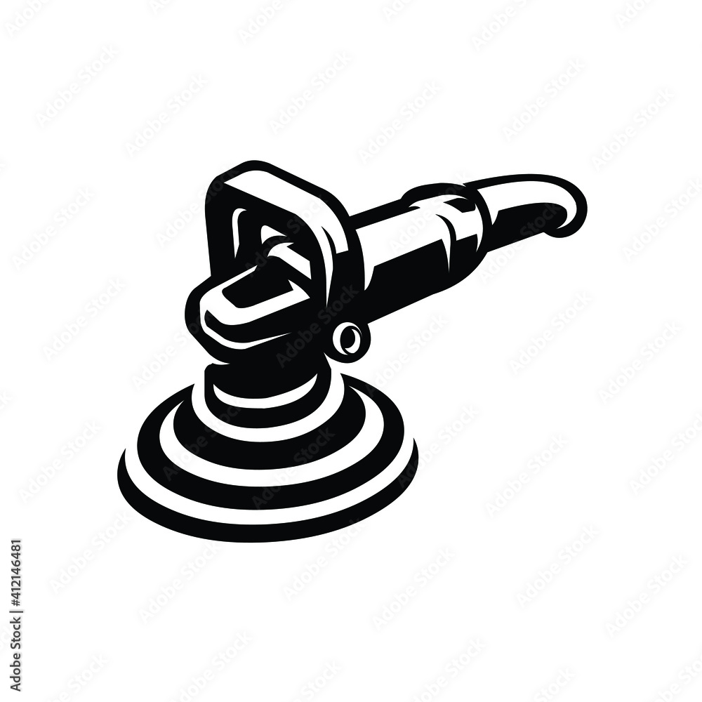 Auto Detailing Vector. Car Detailer Silhouette. Car Polisher Icon