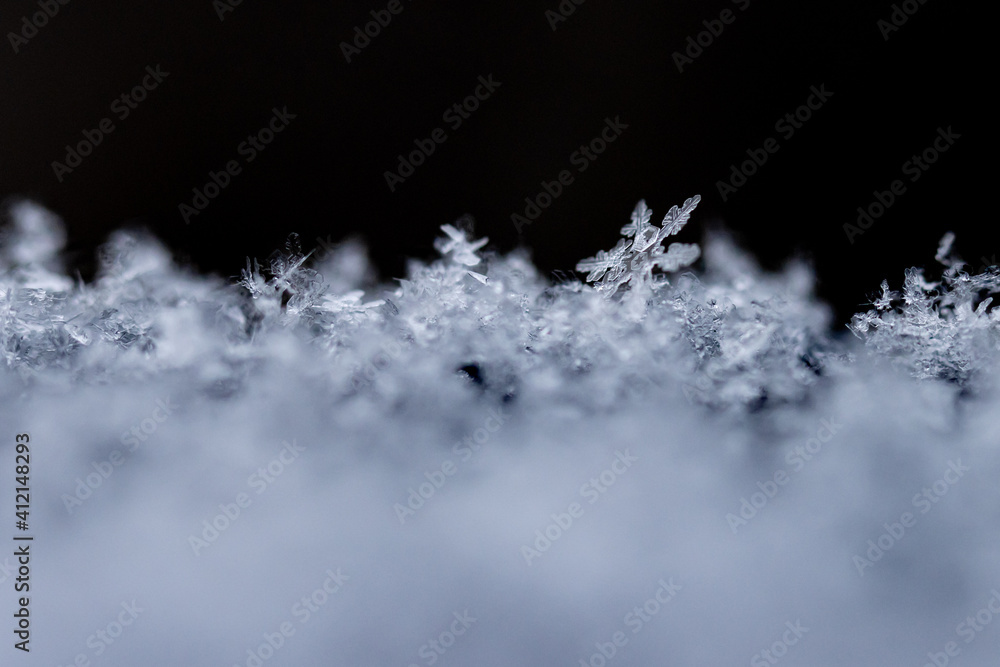 Schneekristall als Macro mit Copyspace Schneekristall als Macro mit Copyspace