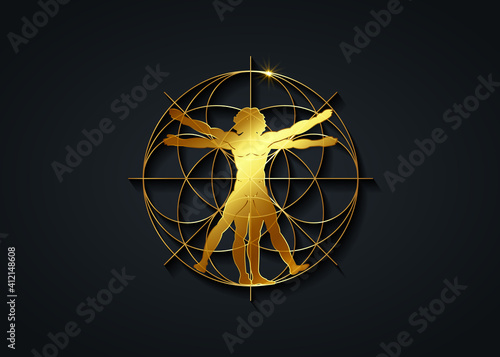 Fotobehang Sacred Geometry gold symbol