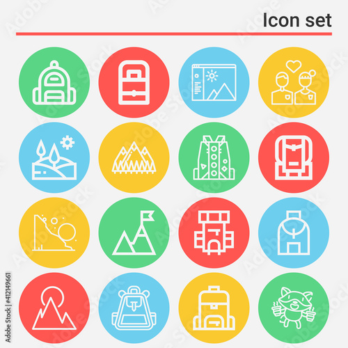 16 pack of ties  lineal web icons set