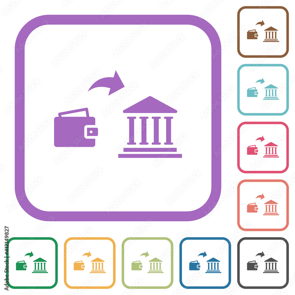Money deposit to bank simple icons Money deposit to bank simple icons