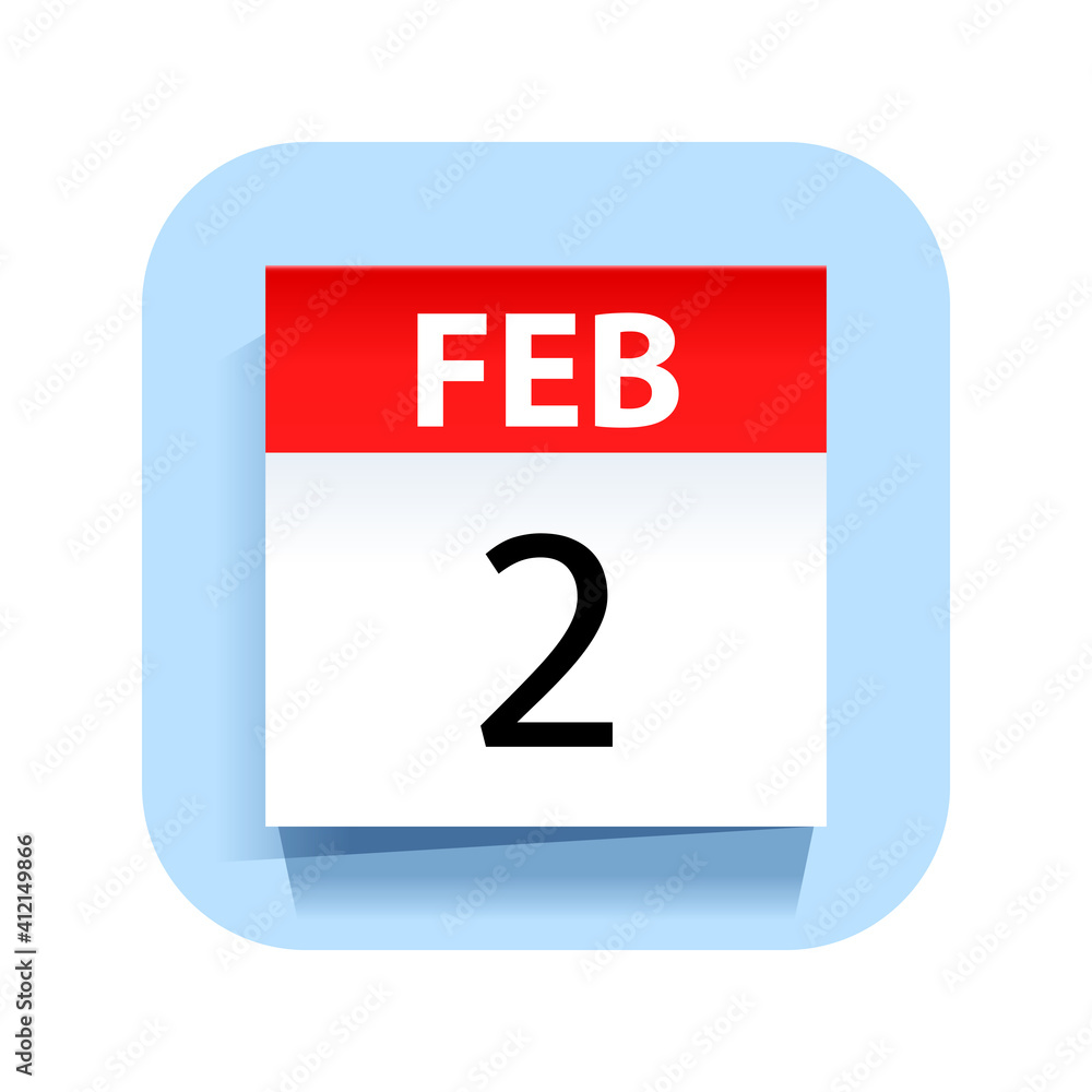 February 2. Calendar Icon. Vector Illustration. February 2. Calendar Icon. Vector Illustration.