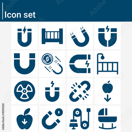 Simple set of gravity related filled icons.