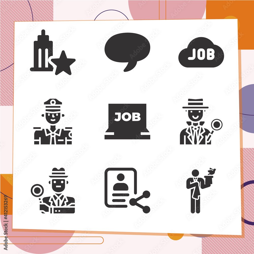 Simple set of 9 icons related to speculate Simple set of 9 icons related to speculate