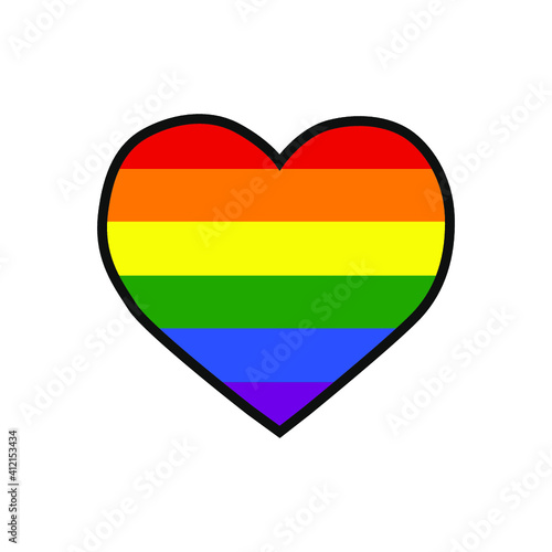 Vector illustration of the heart filled with the LGBTQ+ pride flag on white background. Free Download Vector illustration of the heart filled with the LGBTQ+ pride flag on white background. - GFXLoad