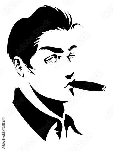 attractive vintage man with cigar