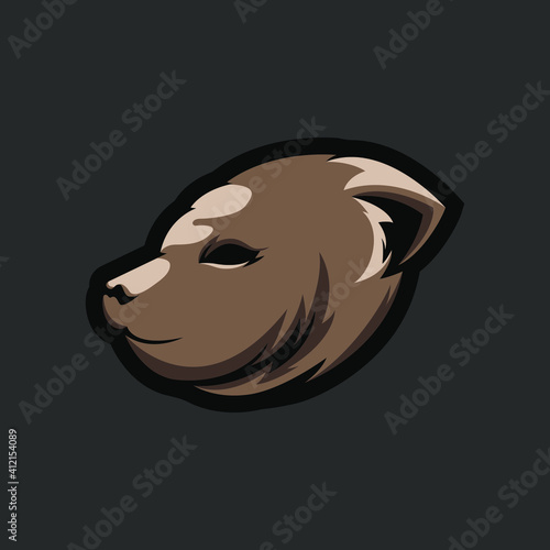 vector logo illustration of a bear's head