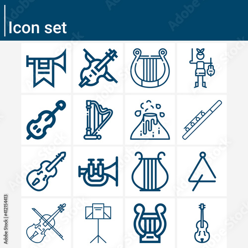 Simple set of seating area related lineal icons.