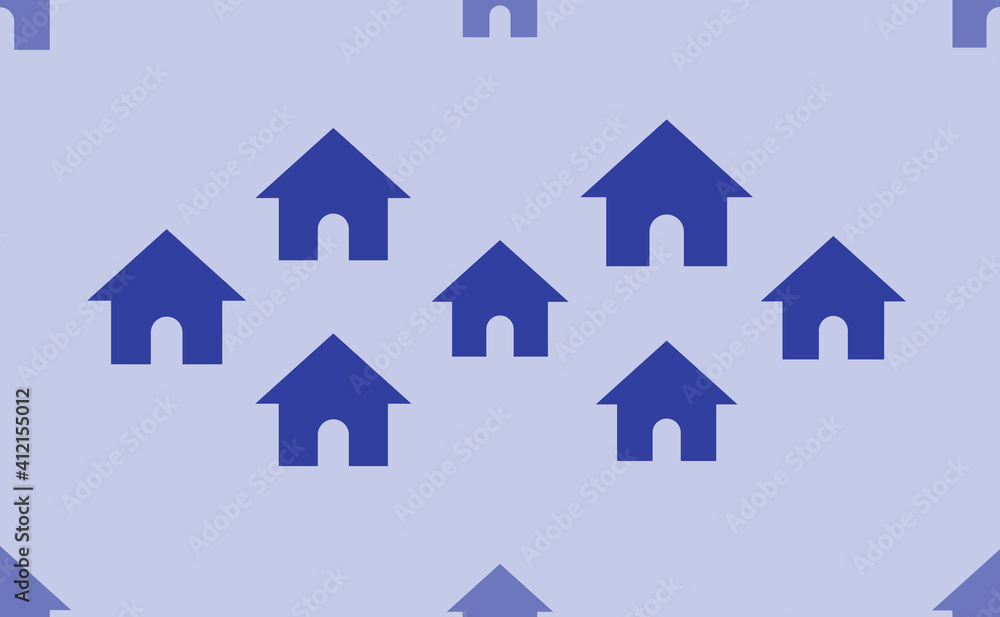 Seamless pattern of large isolated blue kennel symbols. The pattern is divided by a line of elements of lighter tones. Vector illustration on light blue background Seamless pattern of large isolated blue kennel symbols. The pattern is divided by a line of elements of lighter tones. Vector illustration on light blue background