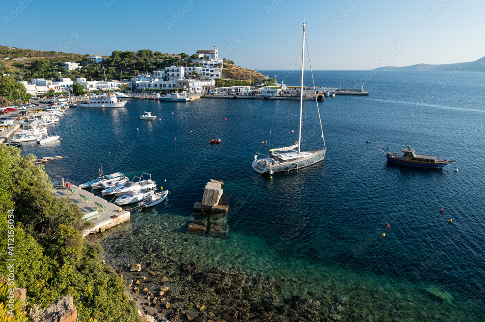 Vie of the harbor of Linaria in Skyros island, Greece