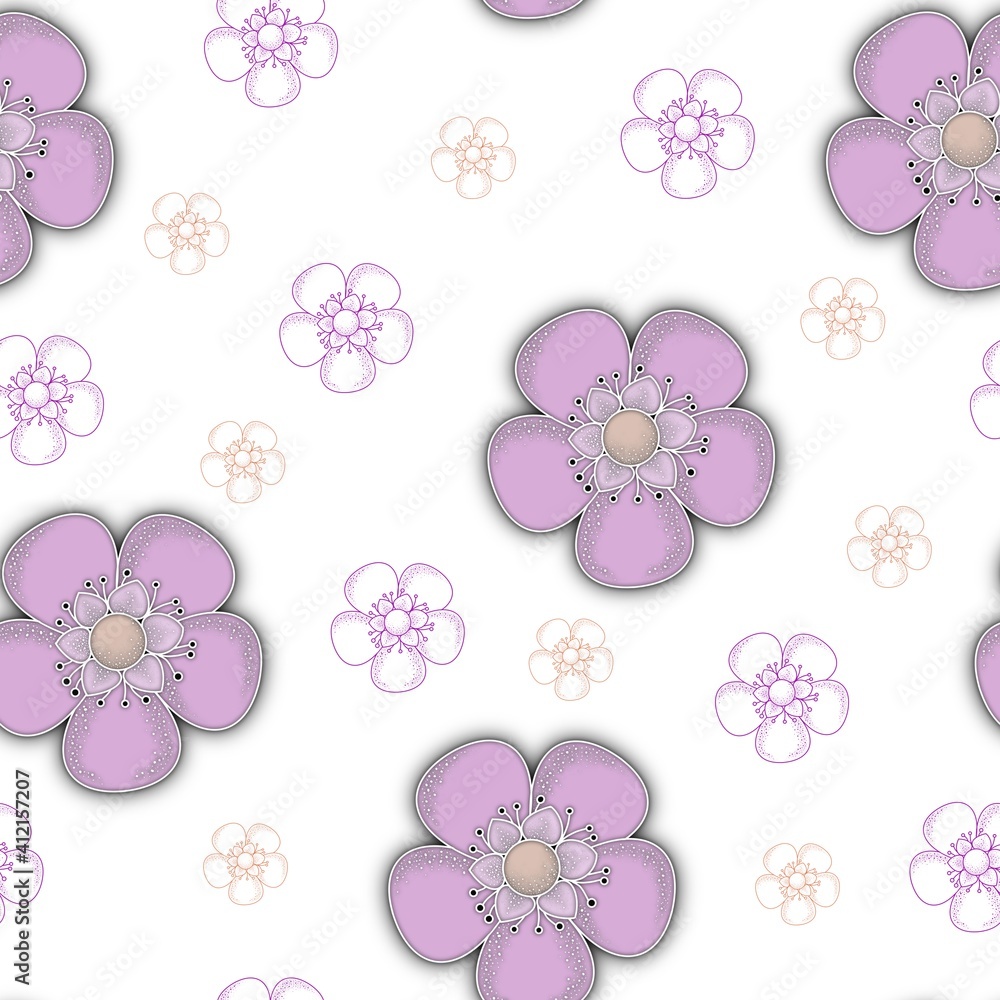 Apple tree flowers, seamless pattern, background Apple tree flowers, seamless pattern, background
