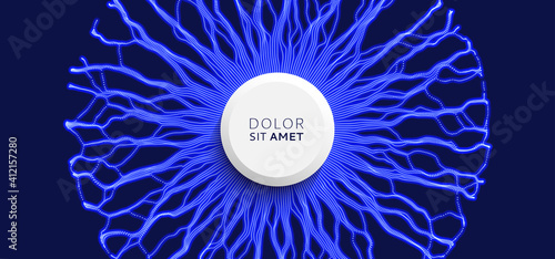 Fototapeta Naklejka Na Ścianę i Meble -  Array with dynamic particles. 3d technology style. Abstract background. Vector illustration.