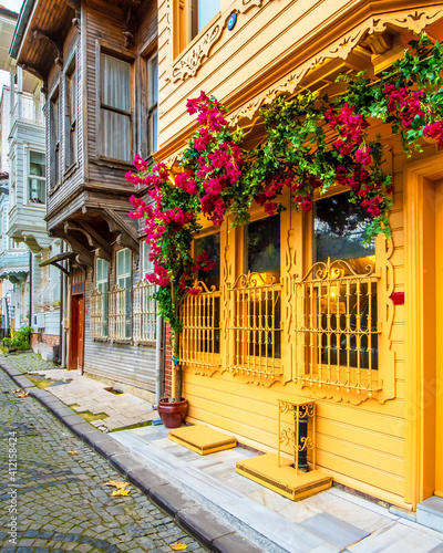 Kuzguncuk street view in Istanbul. Kuzguncuk is historical district of Istanbul. photo