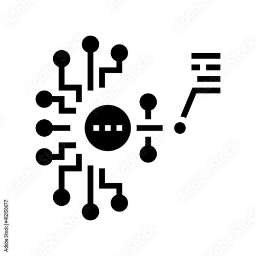artificial model neural network glyph icon vector. artificial model neural network sign. isolated contour symbol black illustration
