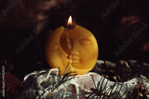 burning candle in the church