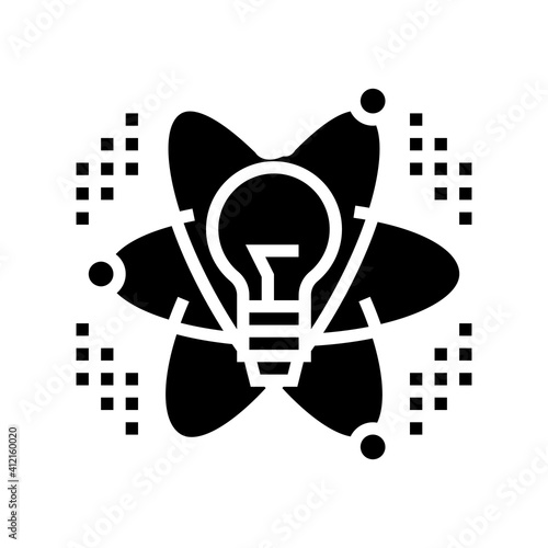 idea and realization neural network glyph icon vector. idea and realization neural network sign. isolated contour symbol black illustration