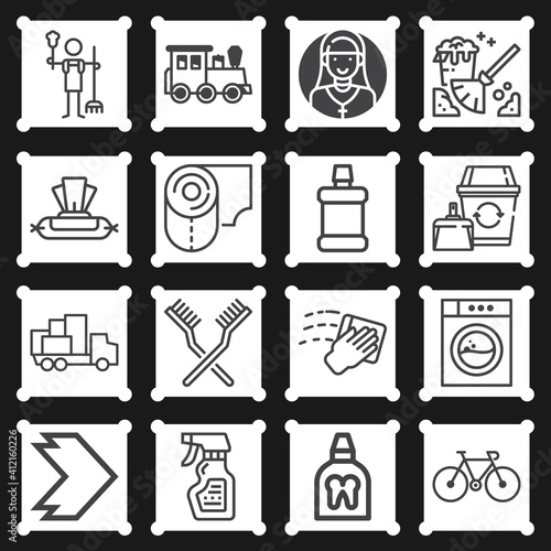 16 pack of moral  lineal web icons set