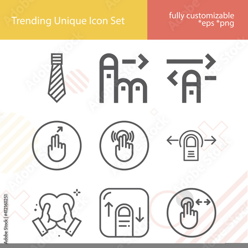 Simple set of tied related lineal icons.