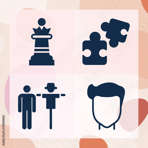 Simple set of plainly related filled icons