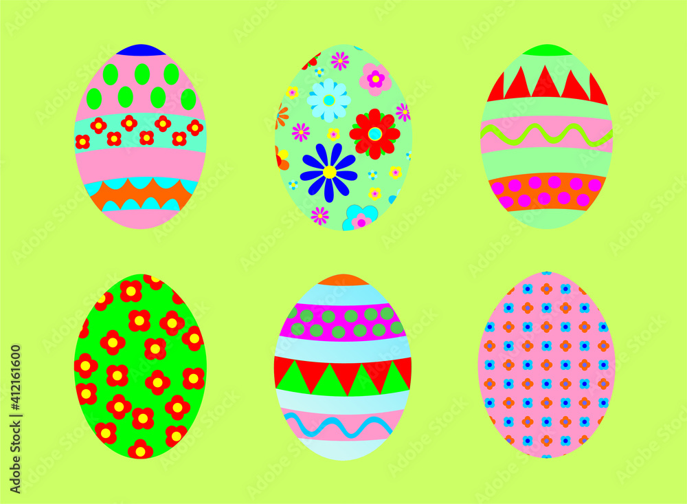 Collection of Easter eggs. Holiday drawings, vector graphics.
Collection of Easter eggs. Holiday drawings, vector graphics.