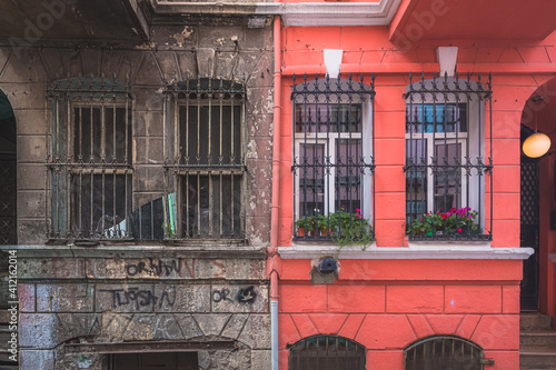 Gentrification and disparity between neighbour residences in the authentic and multicultural Istanbul neighbourhood of Balat.