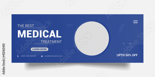Medical Treatment Health Care, Facebook Cover and Social Media Post.